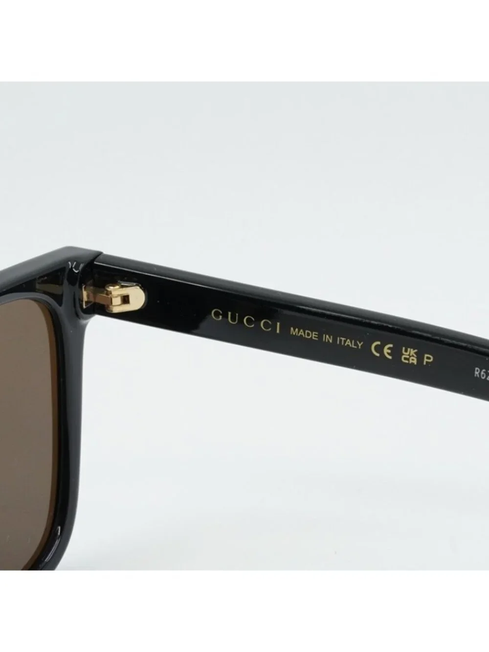 Gucci GG1346SK 002 Sunglasses Black Square Frame, Brown Polarized Lenses